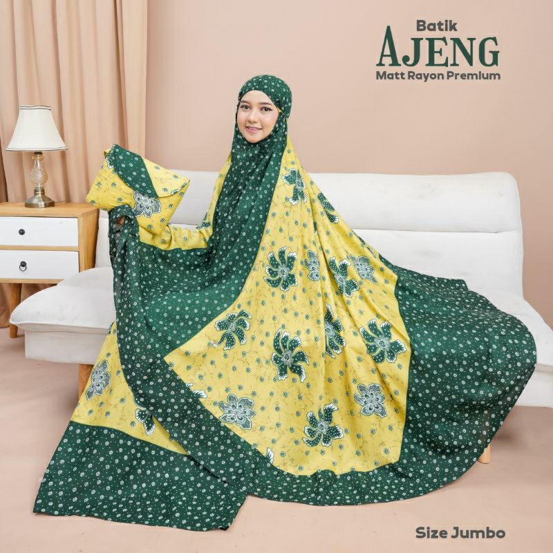 (RATU AYU) Mukena Dewasa Batik Ajeng Rayon Premium Size Jumbo