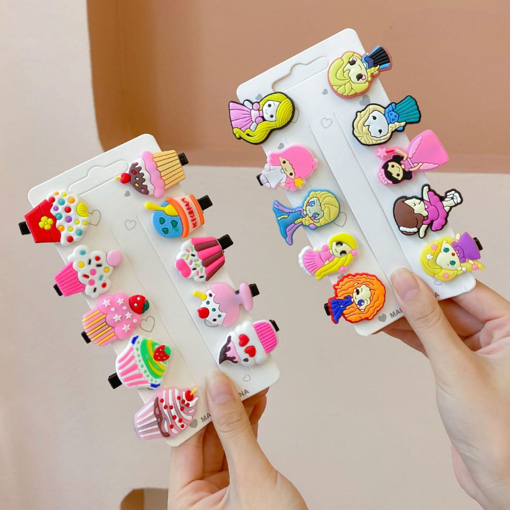 GOKIDO - KP118 JEPIT RAMBUT ANAK PEREMPUAN LUCU 10 IN 1 JEPITAN RAMBUT FASHION KARAKTER JEPITAN HAIR PIN GAYA KOREA KIDS UNICORN ICE CREAM