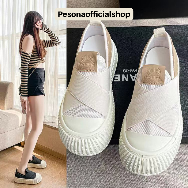 COD POS 571 Sepatu Sneakers Wanita Premium Sepatu Slip On Anak Sekolah