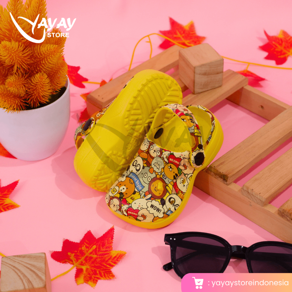 Sendal Kodok Anak Printing Size 23 s/d 27 / Sendal Kodok Anak karakter/ Sendal Kodok Anak Lucu