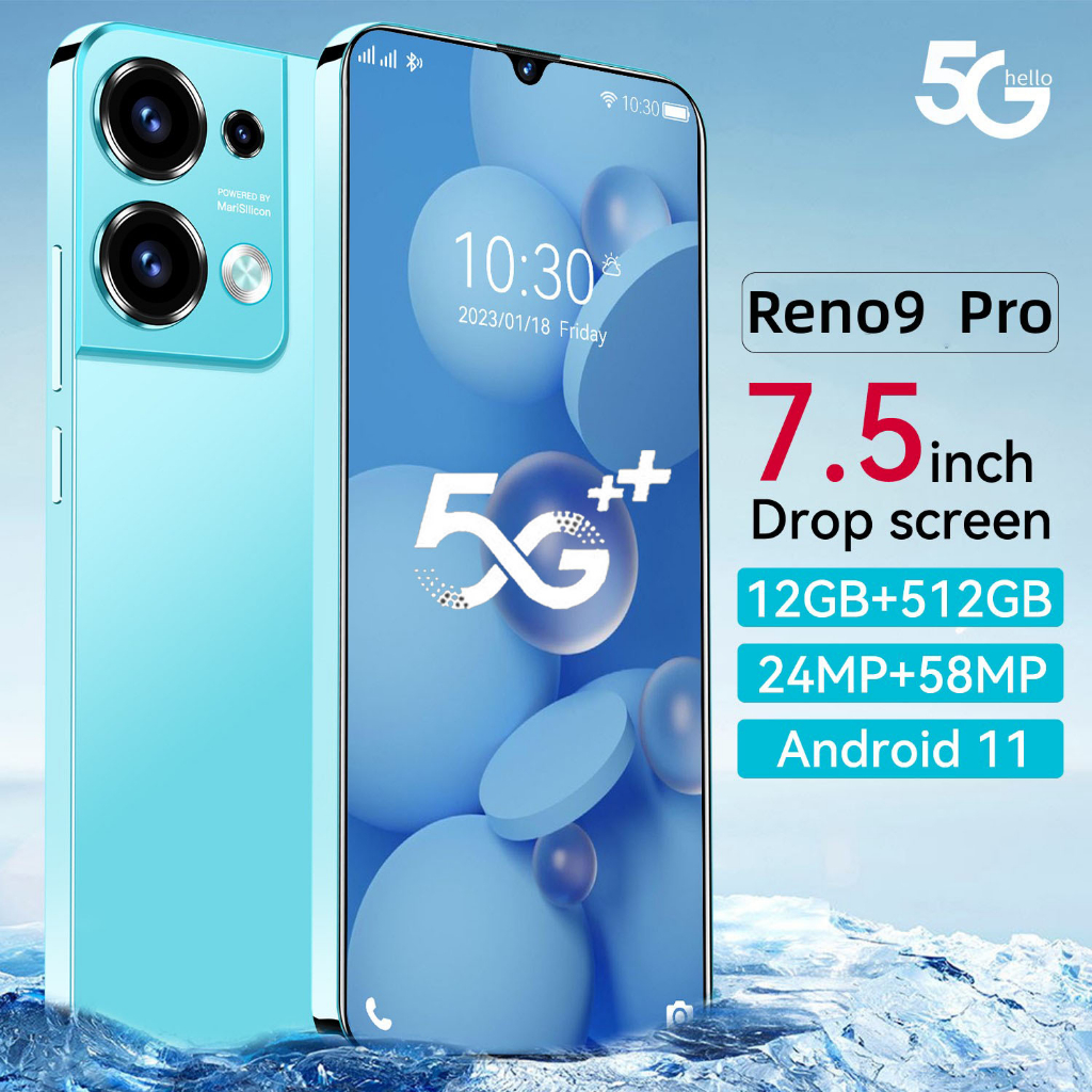 ?FLASH SALE?! HP murah Rino9 PRO Handphone android 4G/5G 12GB+512GB 7.5inci HD Layar Penuh Smartphone ?android handphone Hp Murah 4G baru ponsel pintar gudang hp murah hp bisa COD game seluler