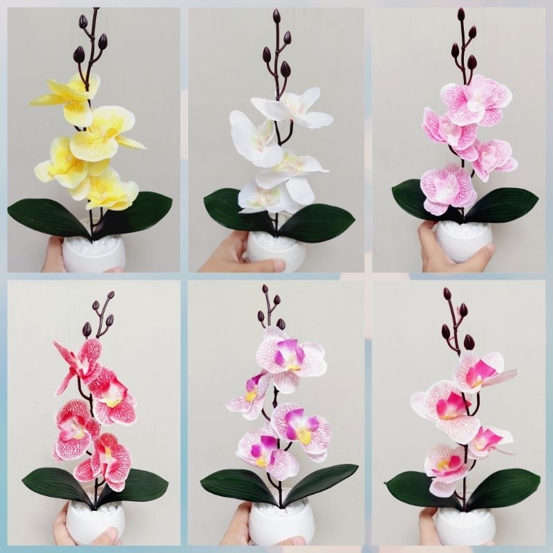 Bunga Anggrek Artifisial Bahan Kain, Bunga Anggrek Palsu, Bunga Anggrek Imitasi