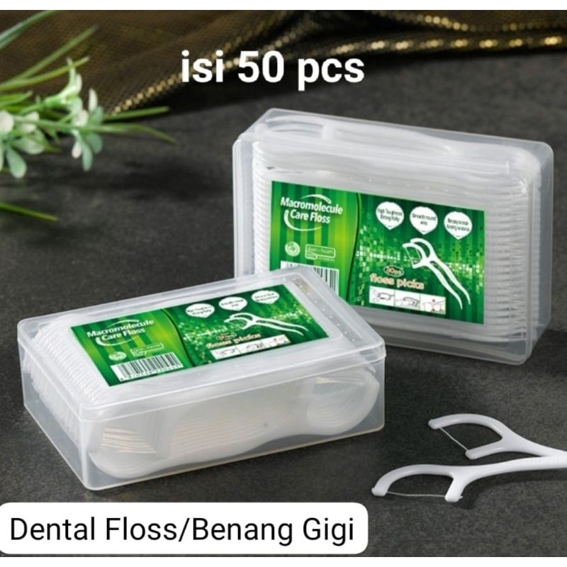 Dental Floss Benang Busur Tusuk Gigi isi 50 pcs FOOD GRADE