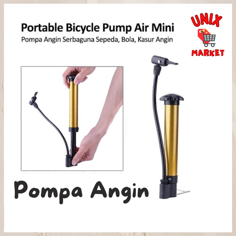 POMPA ANGIN BAN SEPEDA PORTABLE MINI / POMPA ANGIN BOLA / POMPA ANGIN BOLA BASKET / POMPA ANGIN PORT