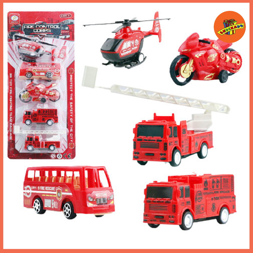 Mainan Fire Control Corps Set Mobil Pemadam 5 pcs Set