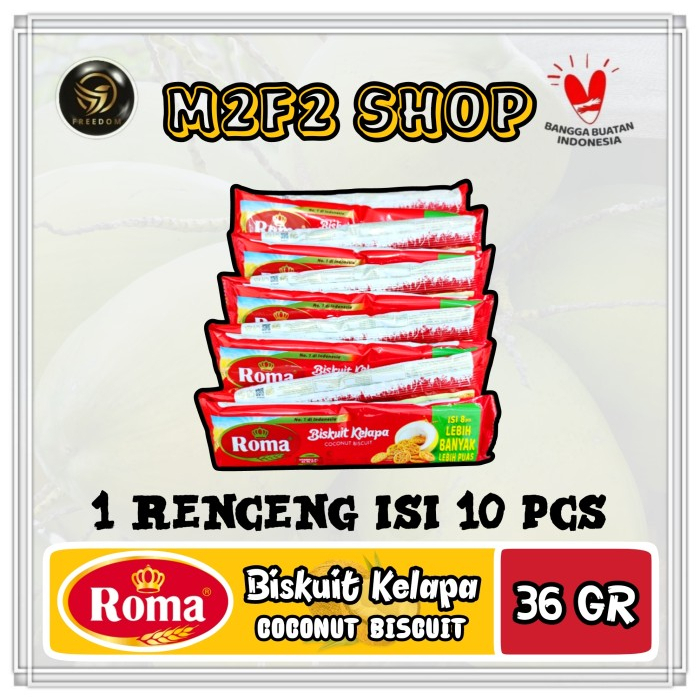 

Roma Biskuit Kelapa | Coconut Biscuit Sachet - 36 gr (Kemasan 1 Renceng)