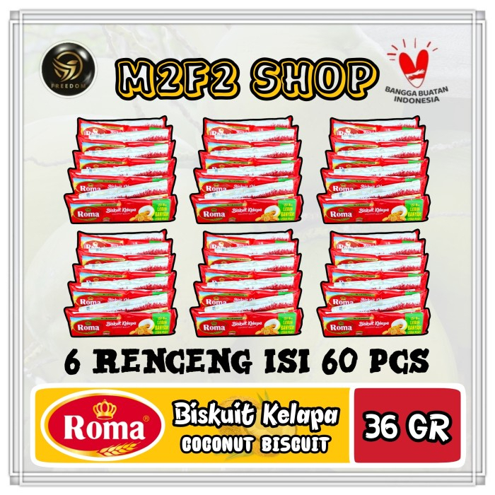 

Roma Biskuit Kelapa | Coconut Biscuit Sachet - 36 gr (Kemasan 6 Renceng)