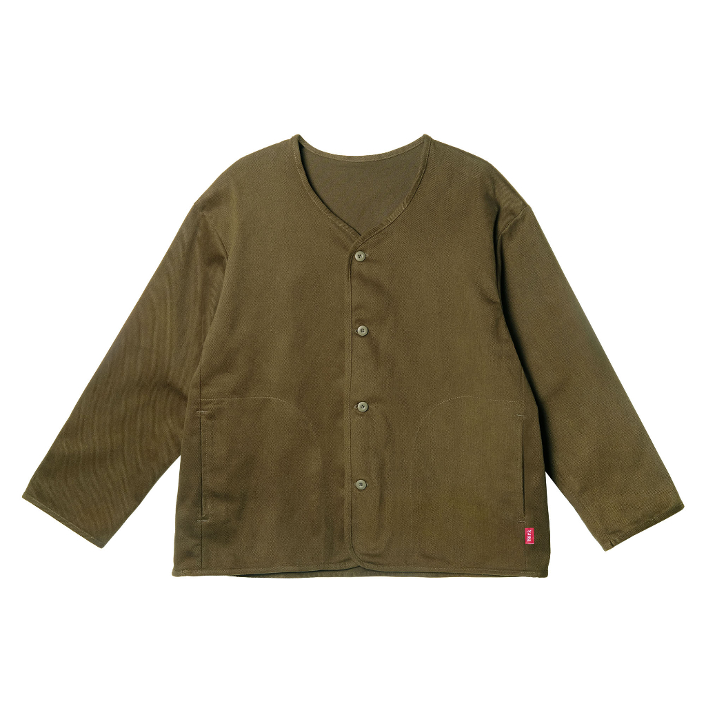 Barklana - Collarless Jacket - Olive