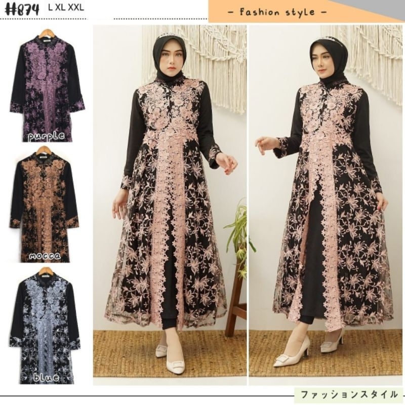 GAUN/GAMIS BRUKAT PESTA PREMIUM MUSLIM WANITA