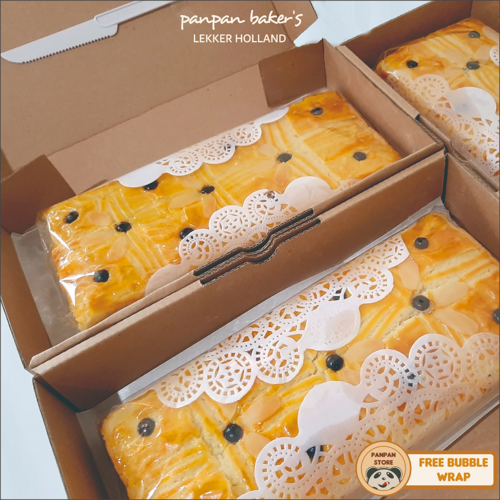 

Lekker Holland Butter Premium 22 x 10 cm by Panpan Baker's (Free Cookies & Pisau) / Dutch Boterkoek Cake Kue Gurih dan Manis