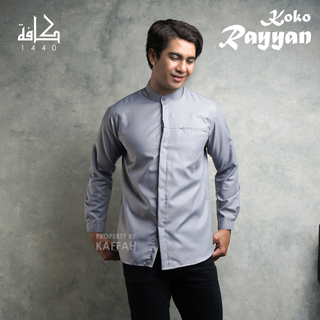Koko Rayyan - Baju Koko Modern Pria Dewasa Kaffah1440 Atasan Muslim Polos