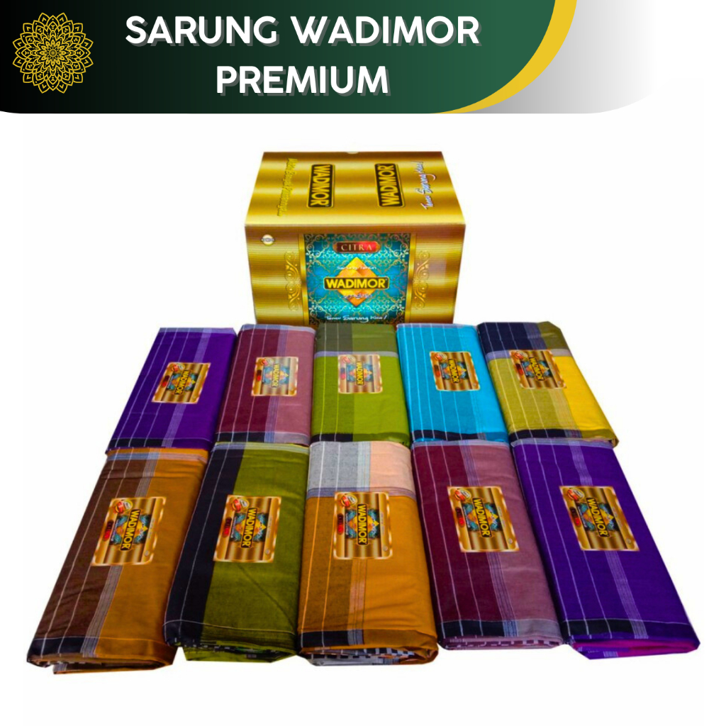 Sarung Wadimor Premium Motif Warna Murah Hitam Putih Polos