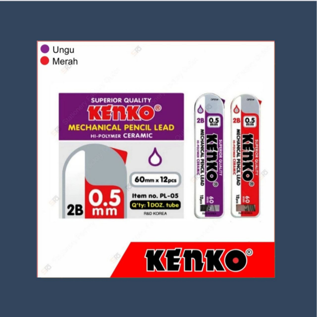 

kenko isi ulang pensil mekanik ketebalan 0,5mm 2B - merah