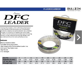 Senar pancing BULLZEN DFC Leader [ Senar Pancing 80% Fluorocarbon ] / senar pancing kuat