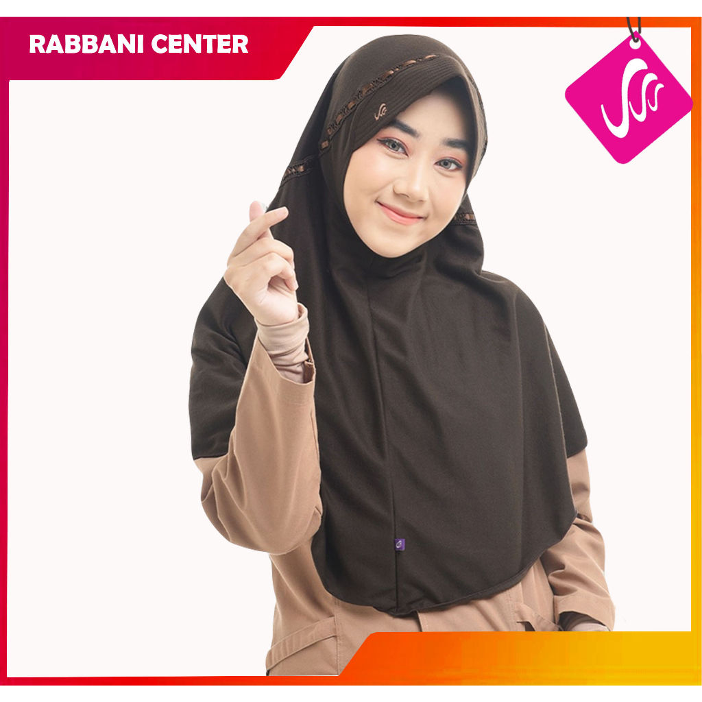 kerudung rabbani sekolah coklat pramuka asli