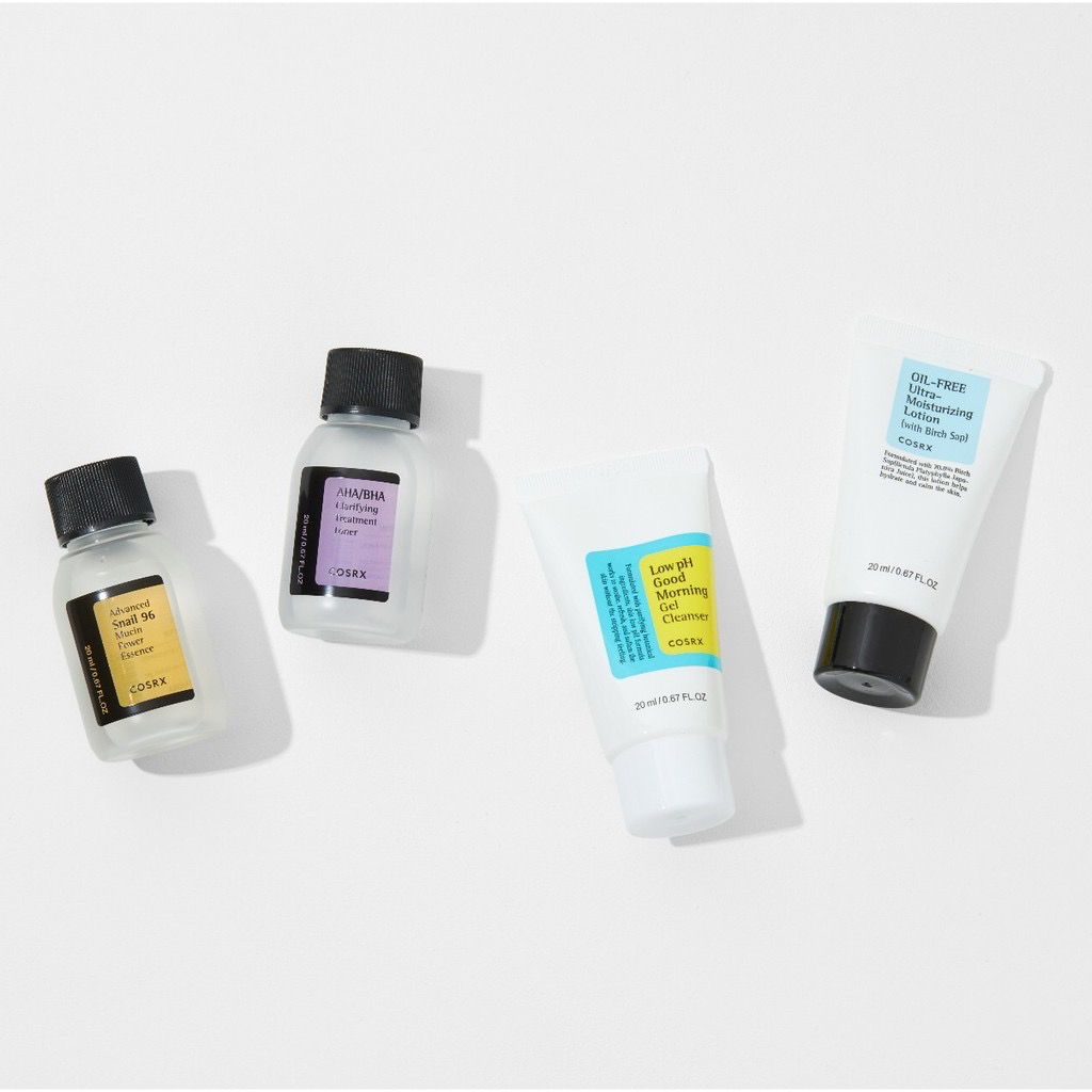 [NEW] Cosrx Travel Size Trial Kit 20ml AHA BHA Toner / Snail Mucin / Oil Free Moisturizer / Low PH F