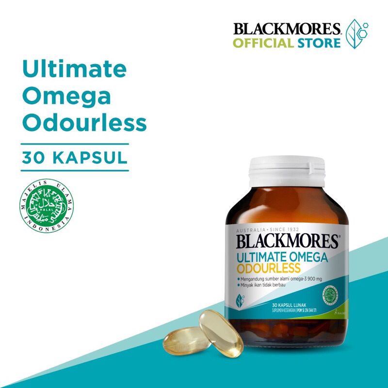 Blackmores Ultimate Omega Odourles isi 30 &amp; 60 kapsul BPOM KALBE