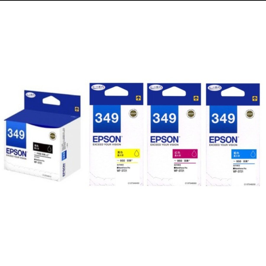 Paket Tinta Epson 349 Black Dan Colour Original For WF-3721