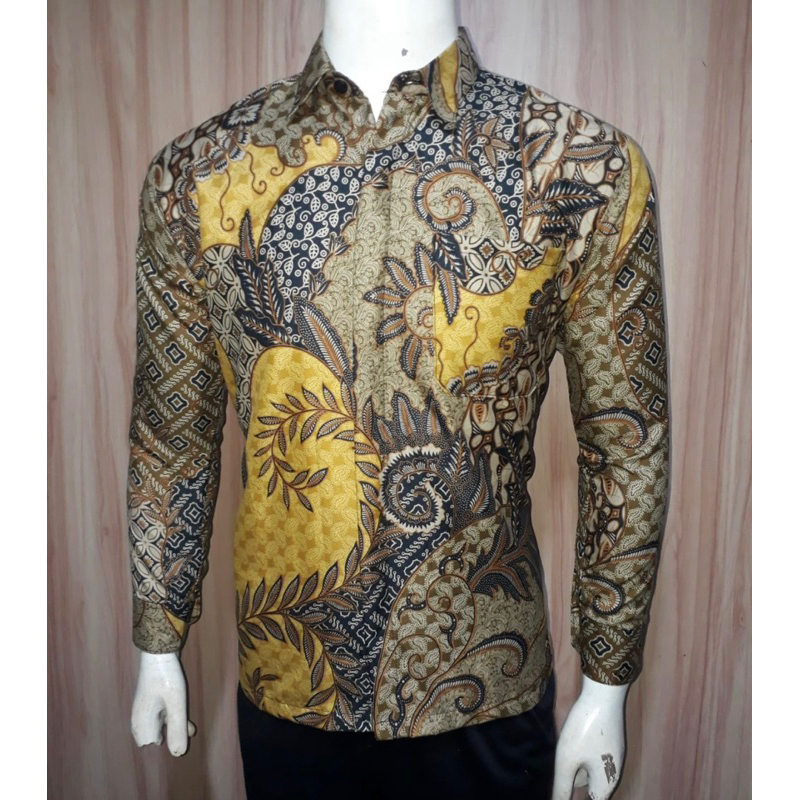 KEMEJA BATIK PRIA LENGAN PANJANG SIZE M L XL XXL MOTIF ANYARAN