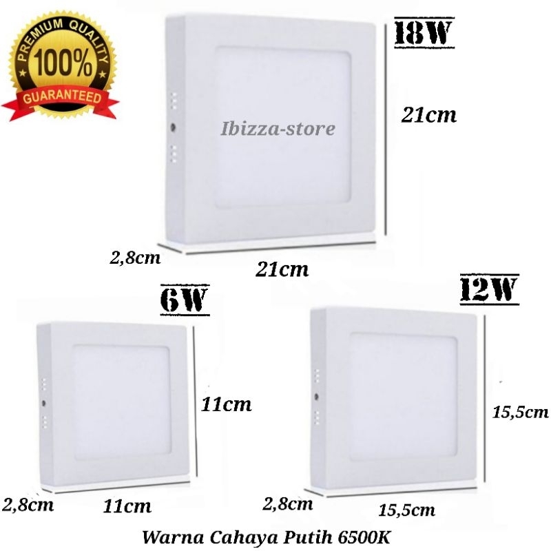 Lampu Downlight LED Panel OB Bulat Kotak Outbow Round 6W 12W 18W Watt -ibz