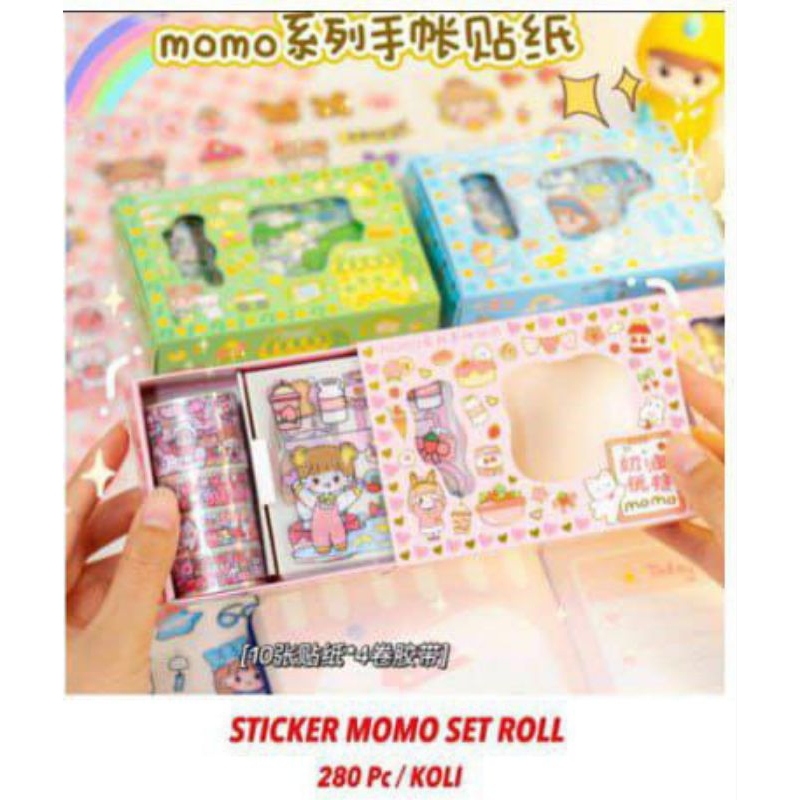 

stiker momo roll/sticker momo set roll