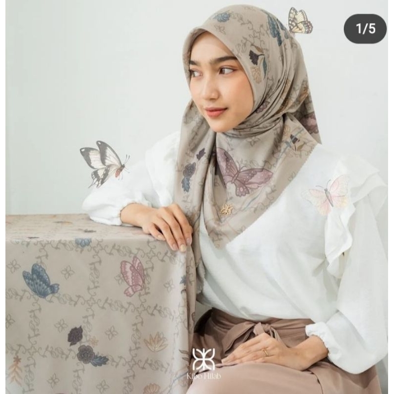 Preloved Scarf Mariposa Taupe Ori Kibo Hijab
