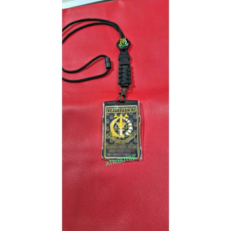 

lanyard tactical id logam kejaksaan.tali logo dan tempat akrilik