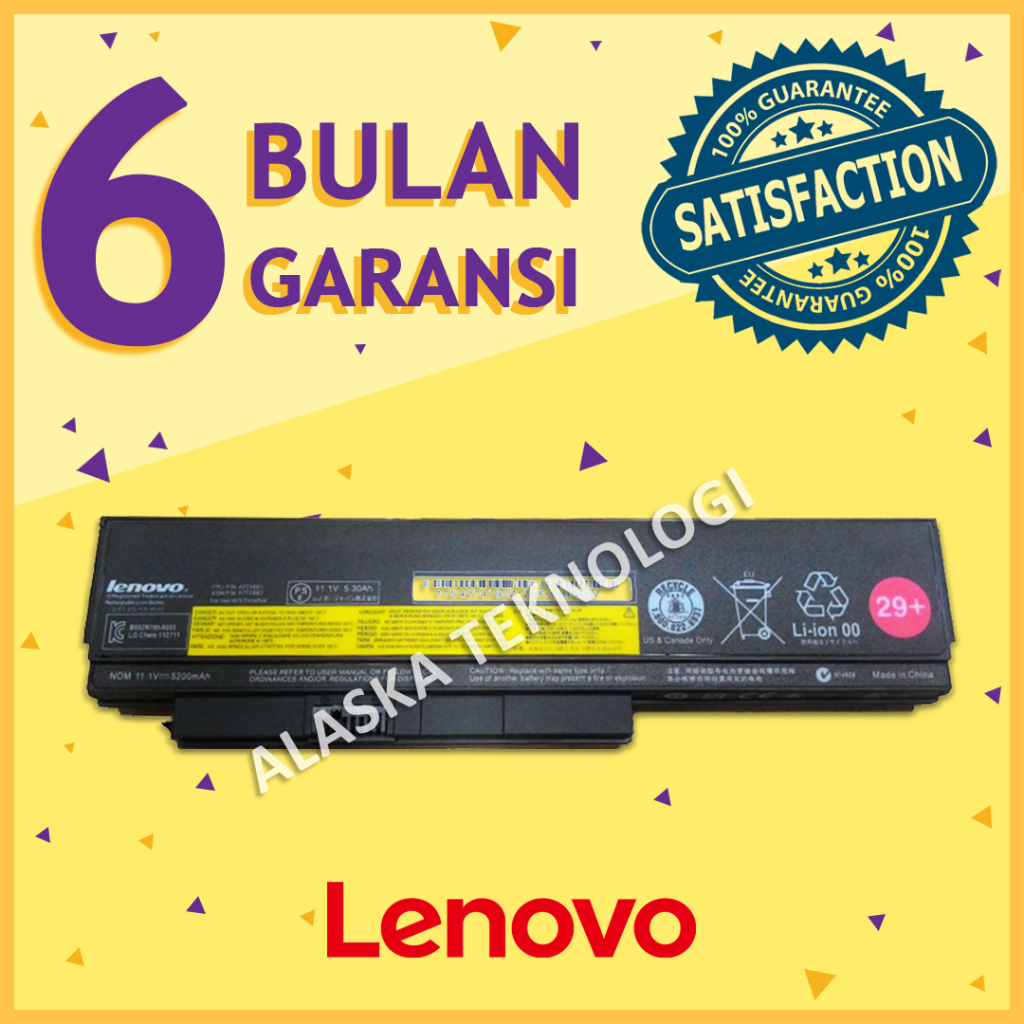 Original Baterai Batre Batrei Batrai Battery Laptop Notebook LENOVO ThinkPad X220 X220i X220s-0A3628