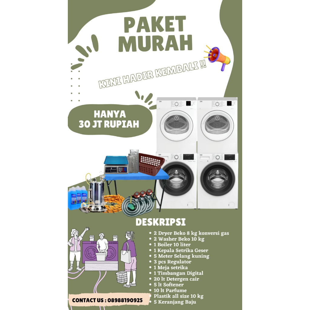 PAKET USAHA LAUNDRY PEMULA