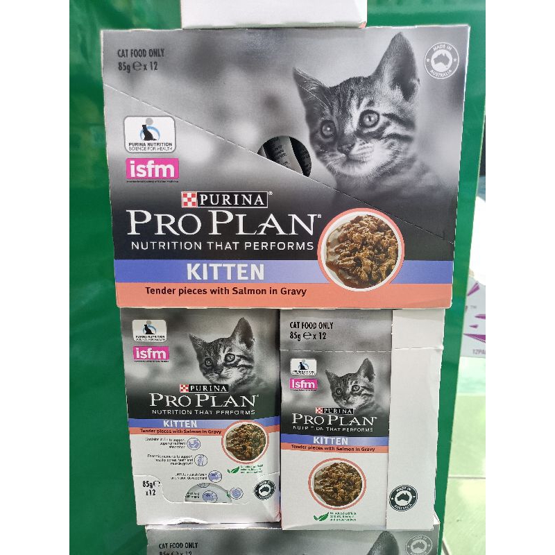 (1Dus) Proplan Pouch kitten salmon in gravy 85g / Pro plan sachet kitten/ wetfood