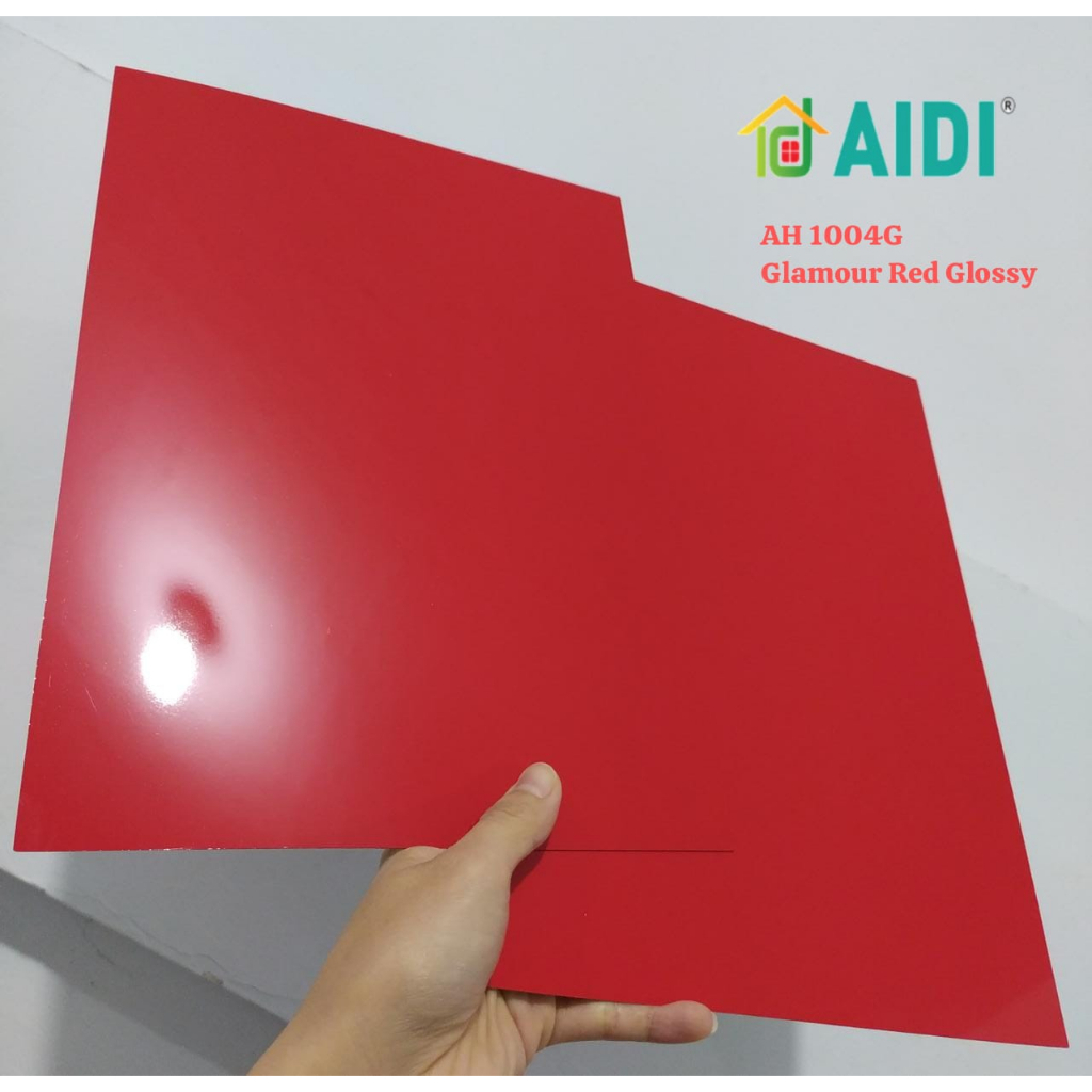 AH 1004G GLAMOUR RED GLOSSY HPL MERAH KILAP POLOS HPL SOLID GLOSSY HPL MERAH POLOS KILAP AIDI 1004 G