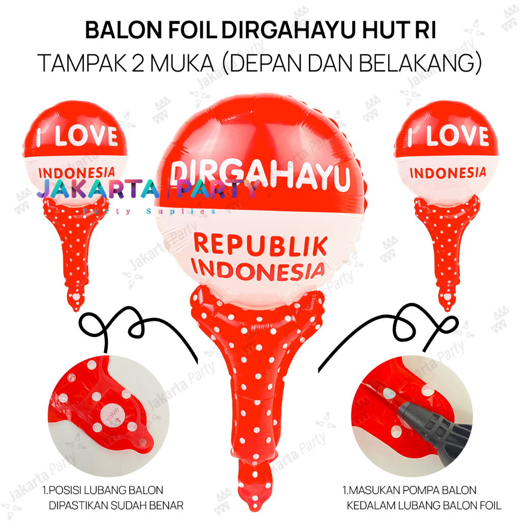 Balon Souvenir Merah Putih / Balon Foil Merah Putih / Balon Dirgahayu