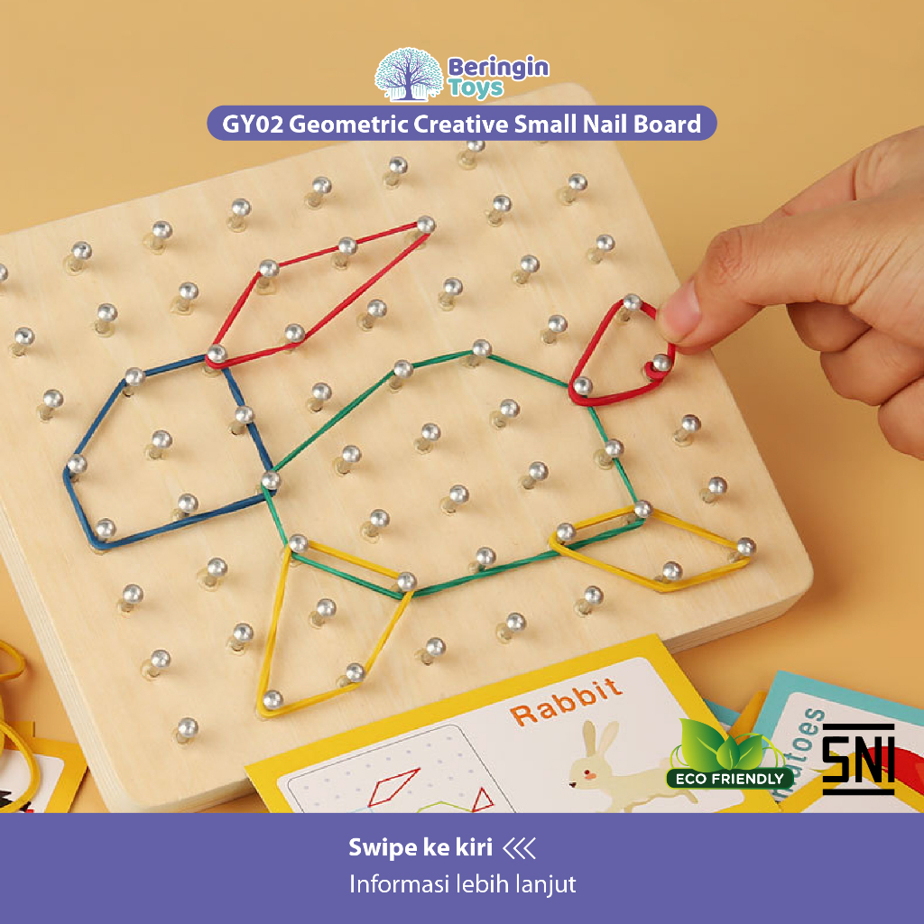 Mainan Edukasi - Geometric Creative Small Nail Board GY02 - Mainan Sticker - Mainan Puzzle Anak