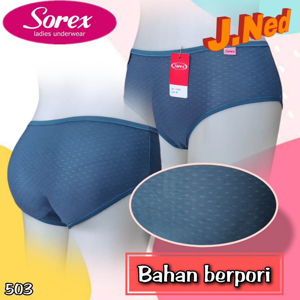 J503 CELANA DALAM WANITA SOREX BERPORI SIZE M - XXL