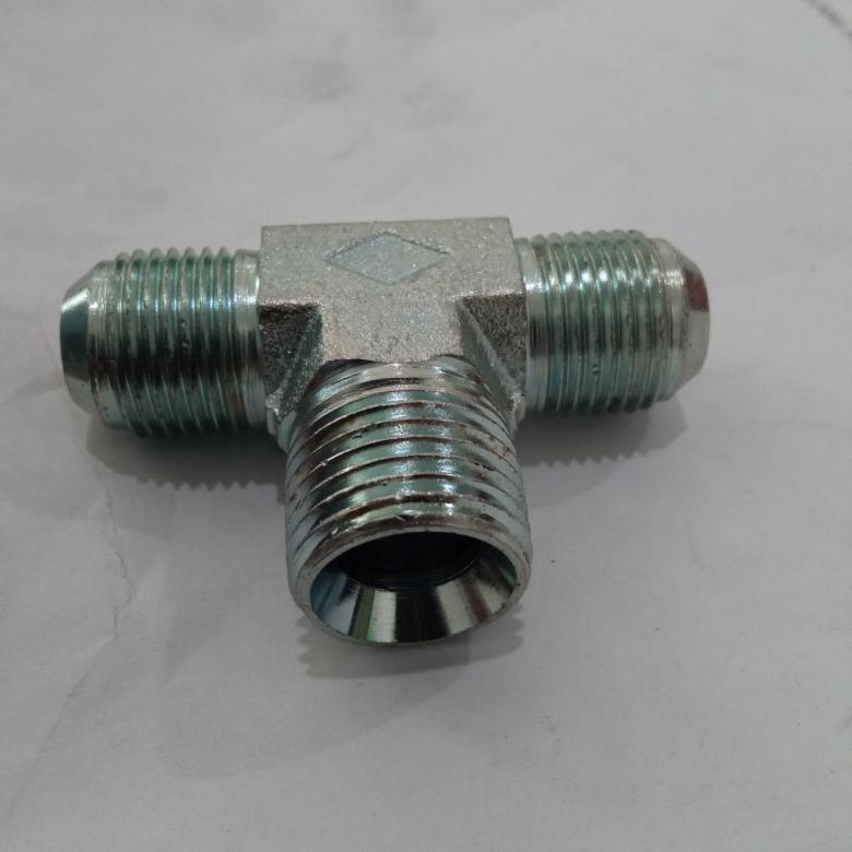 nepel tee 1/2 in jic male x npt tengah x jic male
