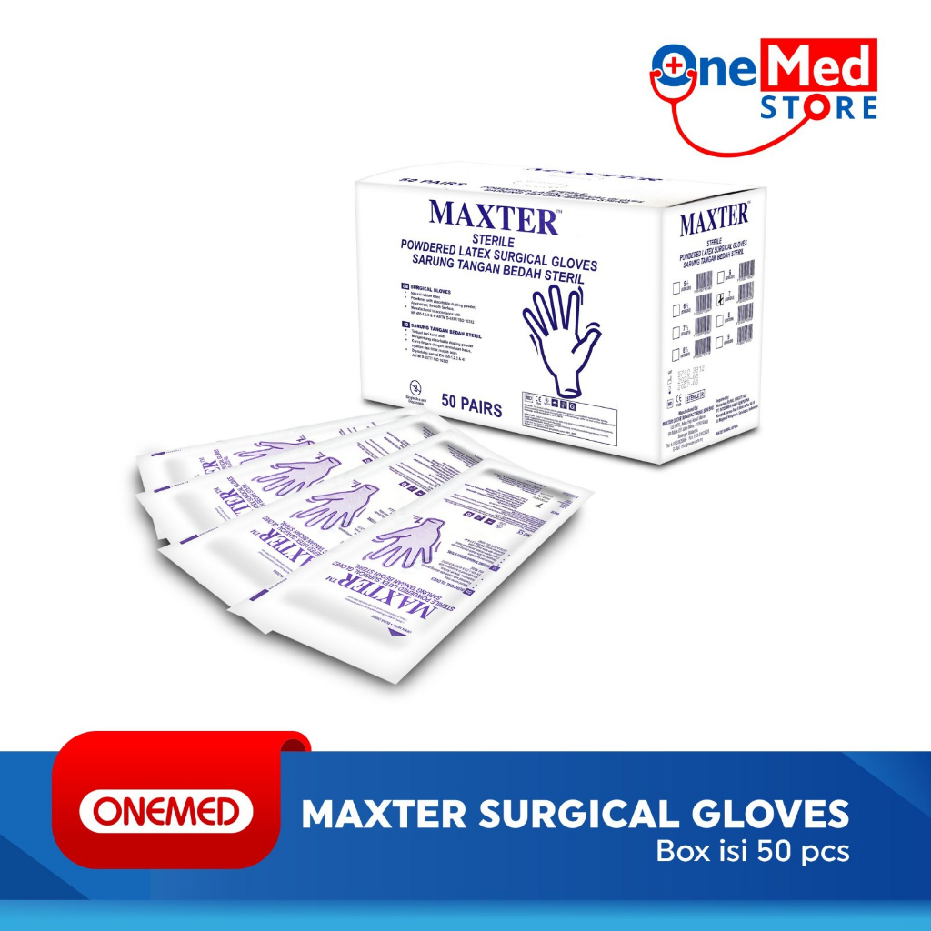 Maxter Surgical Glove Sterile Box isi 50psg