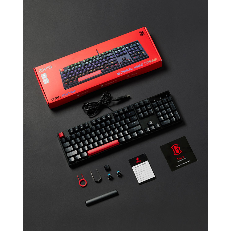 GAMEN Gaming Mechanical Keyboard Titan Edition 104Key No-key Rollover RGB Black Garansi 1 Tahun