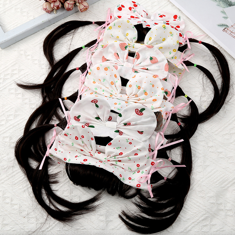 WP2 BANDANA wig rambut palsu bayi motif pita kain 2kunciran