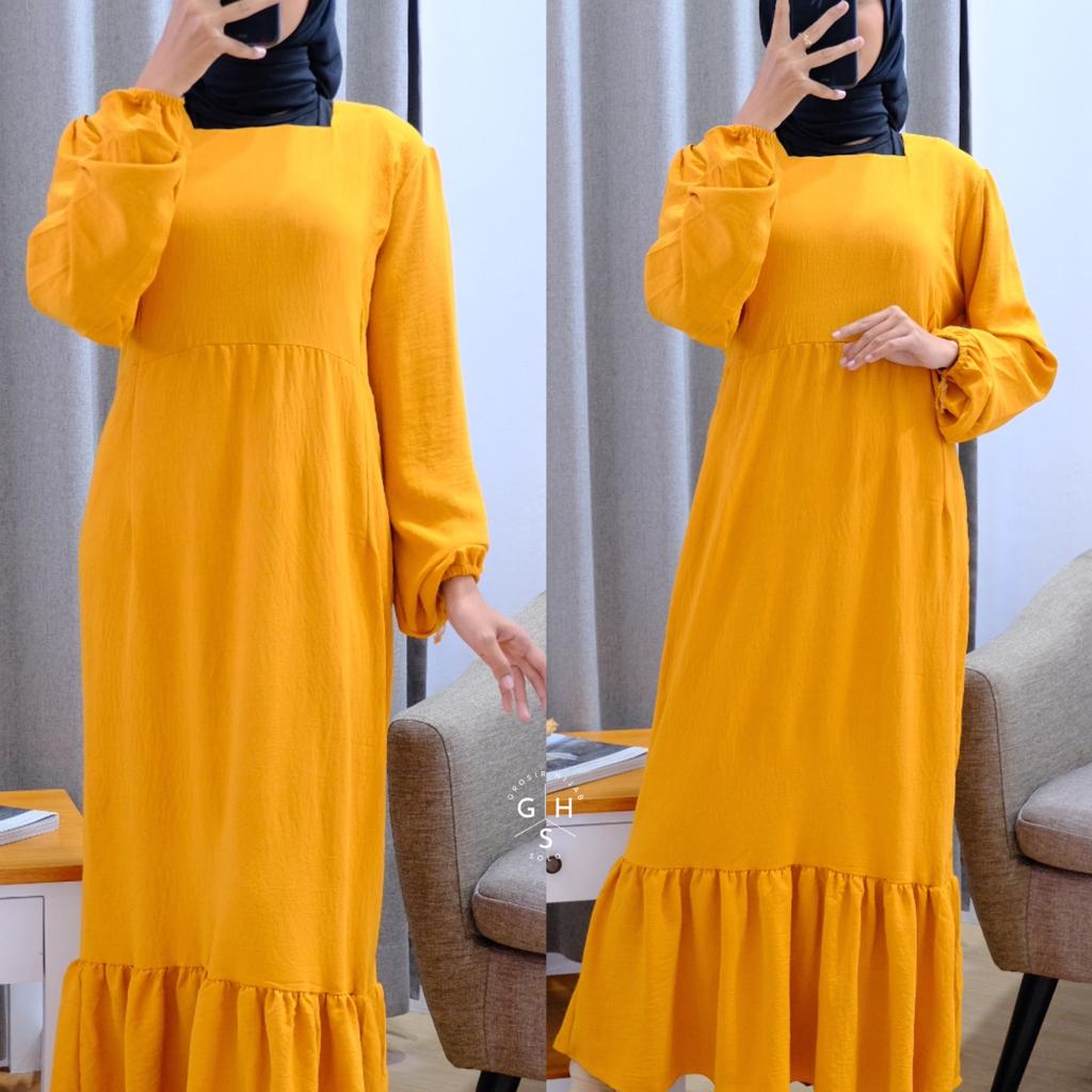 CLARISS GAMIS MIDI DRESS DUYUNG ATASAN WANITA CRINCLE AIRFLOW (AMD)