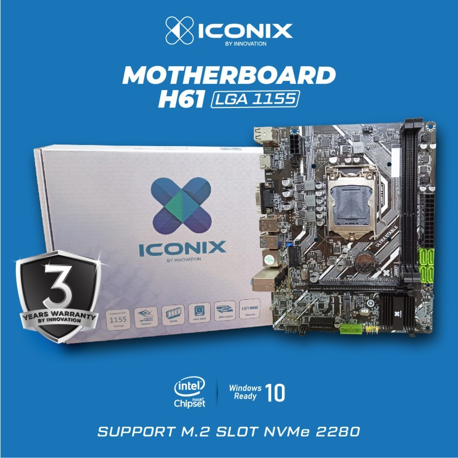 Motherboard Iconix H61 LGA 1155 Slot NVME