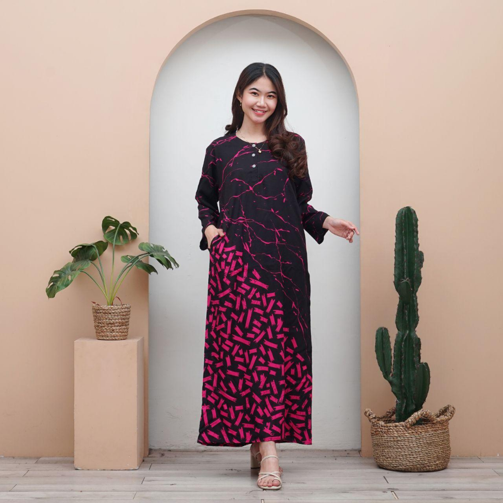 Longdress Batik OLIVIA daster santai busui Daster cantik daster kancing depan