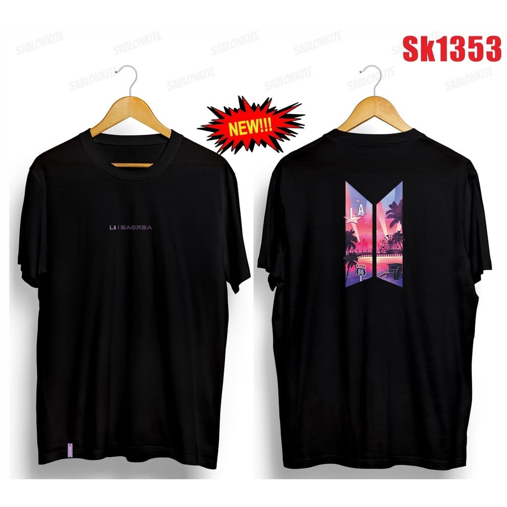 (SK1353) BAJU KAOS BTS LOGO PERMISSION TO DANCE LA