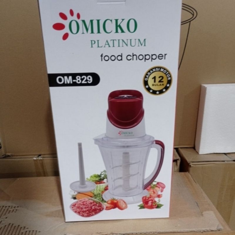 food processor omicko om828/ om829 chopper omicko 2liter chopper om 828 om 829 penggiling daging penggiling bumbu food chopper serbaguna 6mata pisau