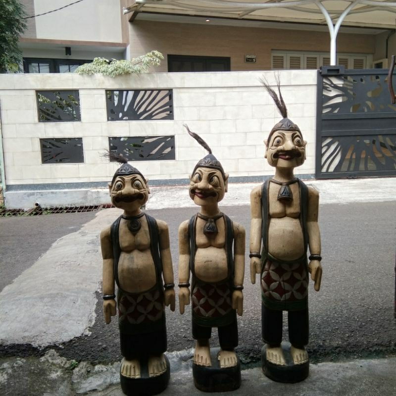 Barang Antik Kuno 1 Set Patung Kayu Usia 90 Tahunan Koleksi Pribadi