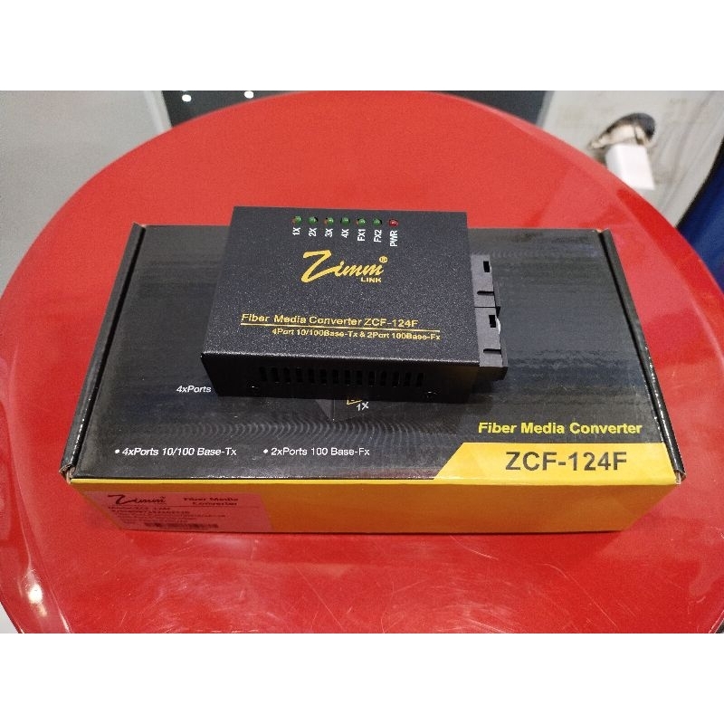 FIBER MEDIA CONVERTER ZIMMLINK ZCF-124F 4 PORT