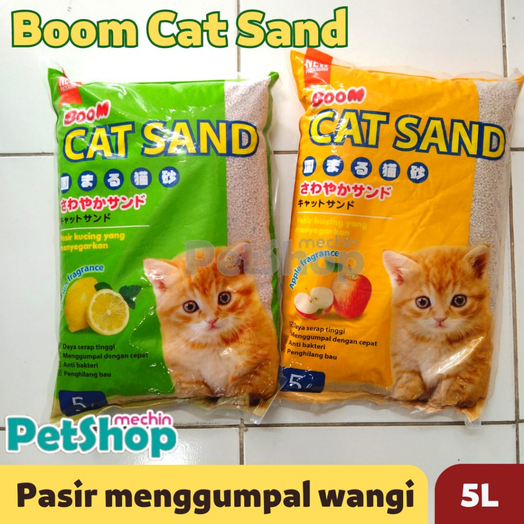 PASIR BOOM CAT SAND 5L (PASIR KUCING MENGGUMPAL WANGI)