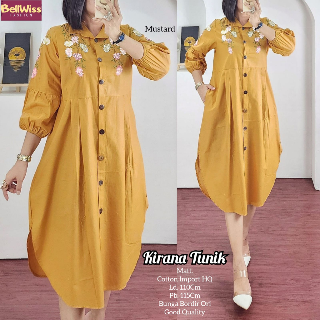 KIRANA TUNIK / 4.10 / BAHAN KATUN PREMIUM / LD 110 CM / PB 115 CM / ALLSIZE FIT TO XXL / BELLWIS