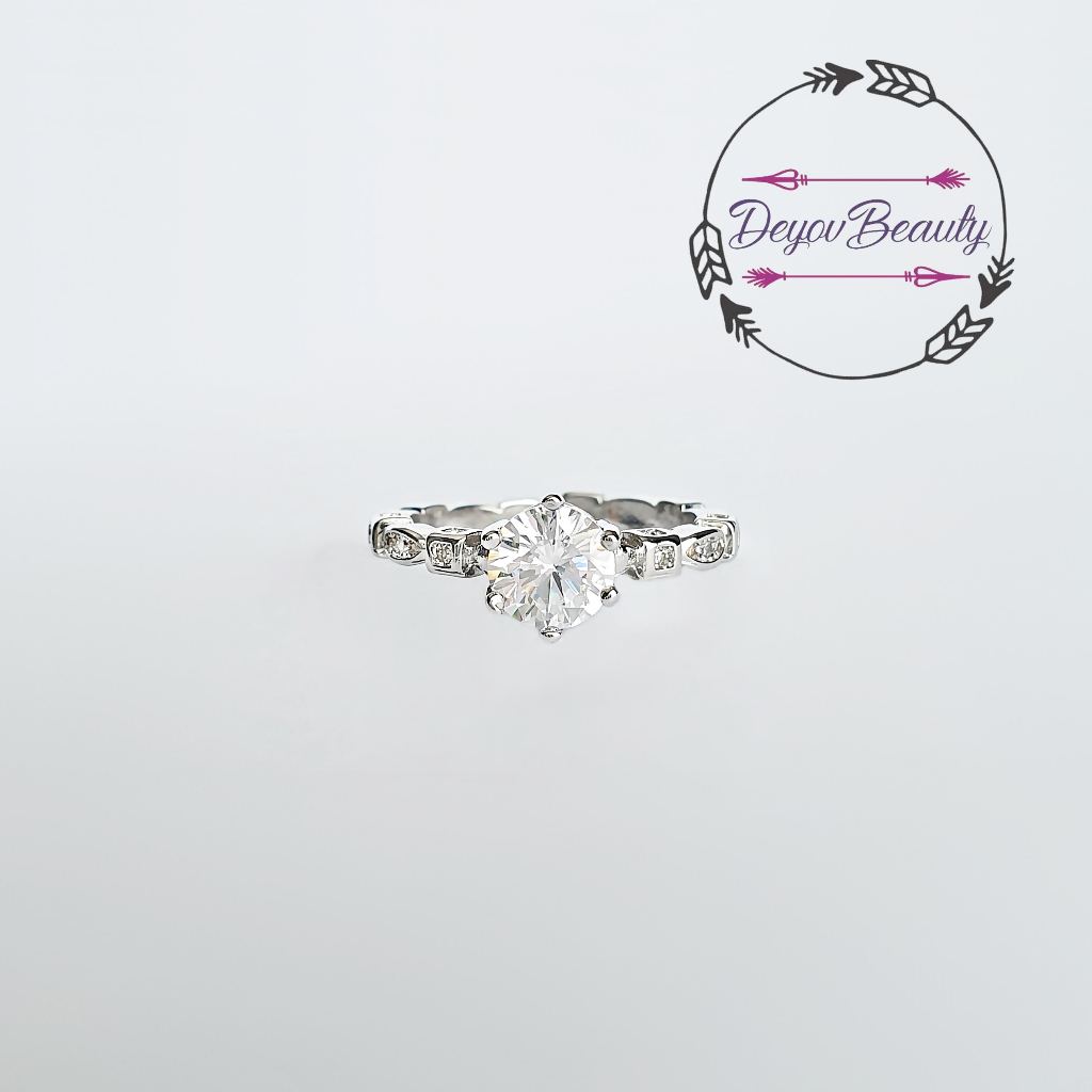 Silver 925 Diamond Ring Cincin Moissanite - DYR025 Peltz Ring