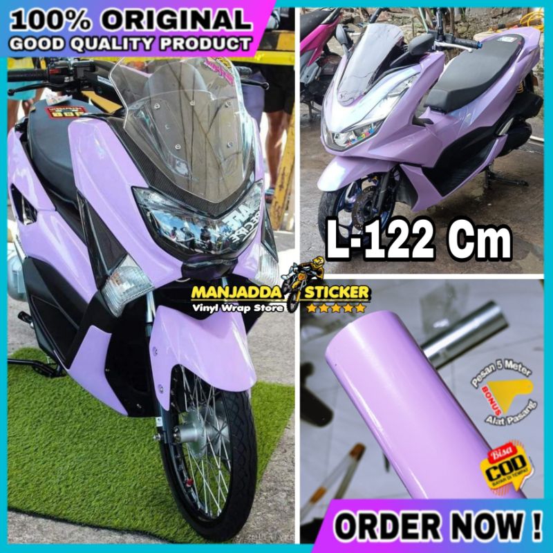 Permeter stiker skotlet motor ungu lilac taro glossy lebar bahan 122cm