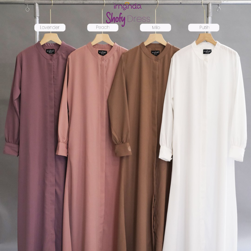 Grade Ori Irnanda Gamis Shofy Dress Outer Polos Wanita Dewasa Remaja Premium Simple Full Kancing